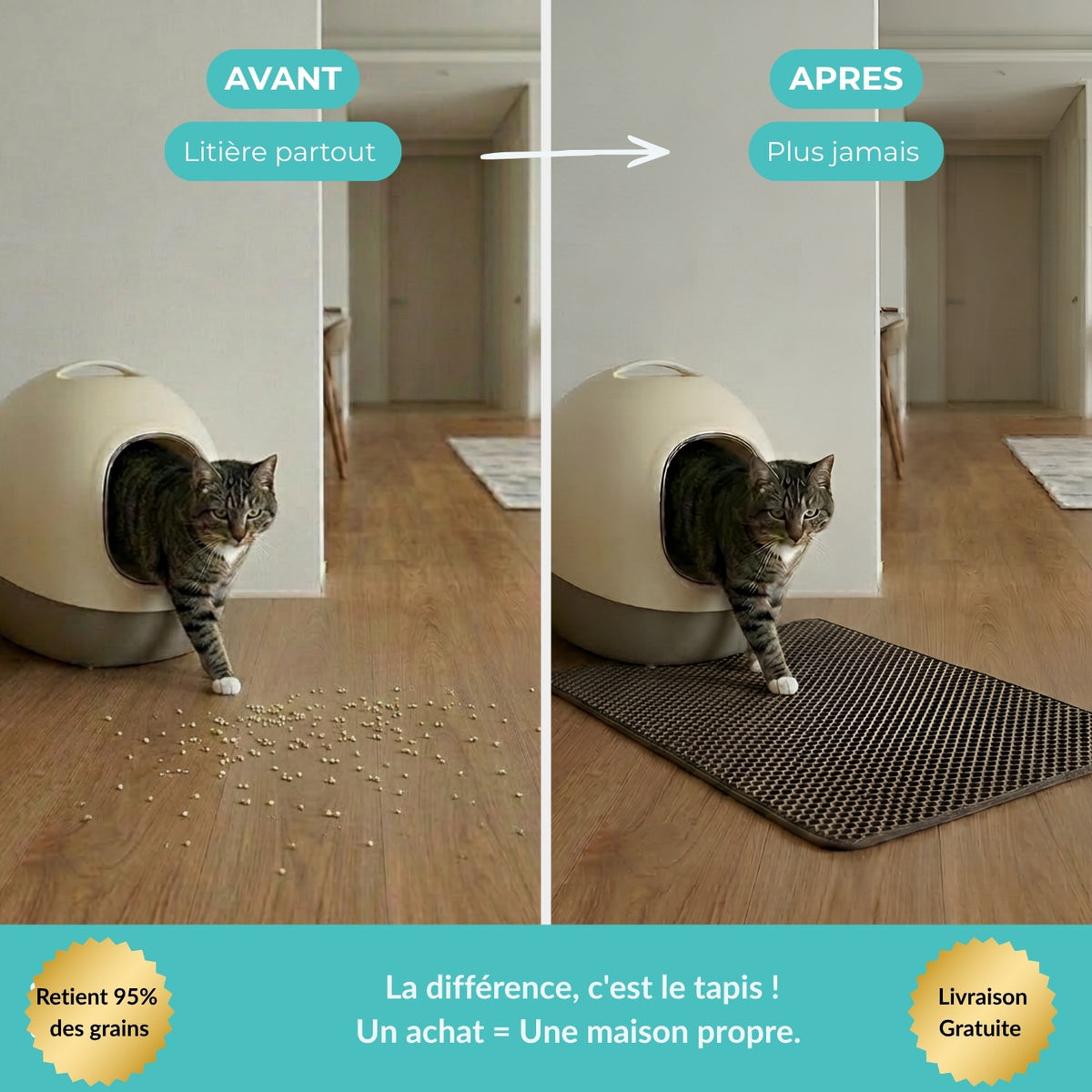 Tapis Litière Anti-Grain